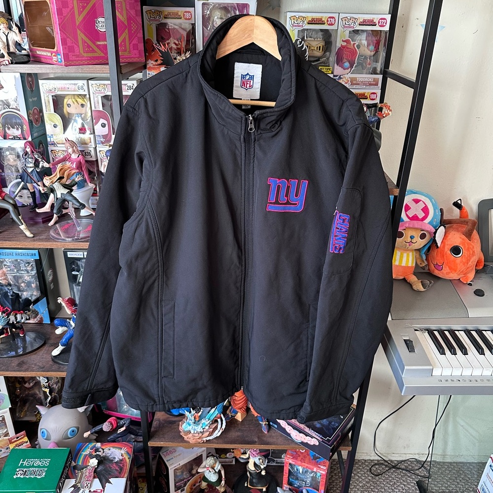 Vintage NFL New York Giants Black Fleece Jacket Men’s 2XL Embroidered